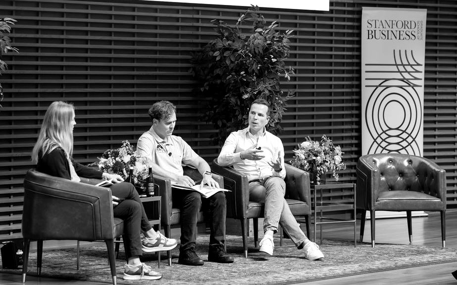 Panel discussion at the Stanford Search Fund CEO Conference, with Till Bossert on stage